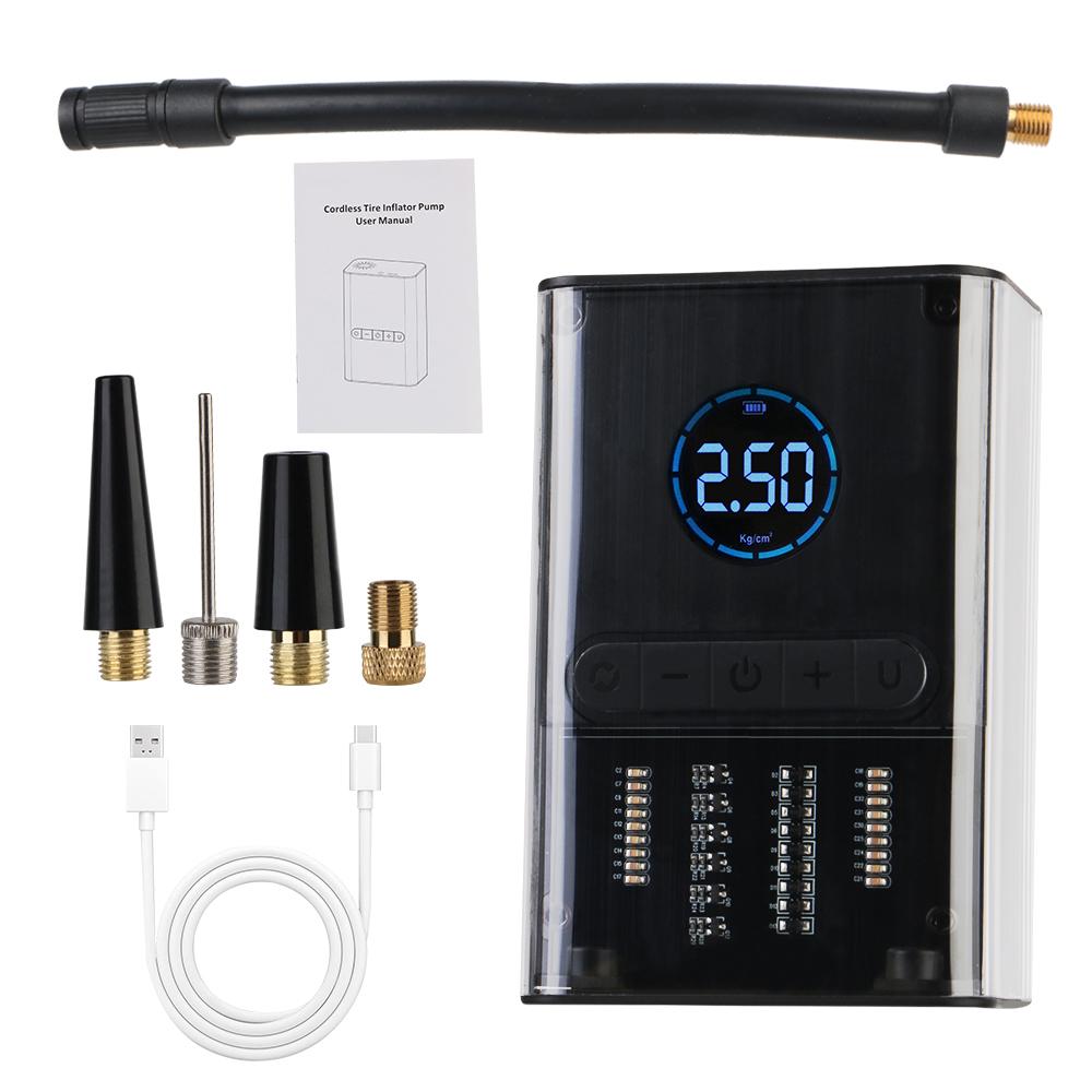 

Беспроводной интеллектуальный цифровой дисплей Портативный автомобильный воздушный насос Шинные газовые машины Автомобильный воздушный компрессор Электрический насос для накачивания шин чёрный