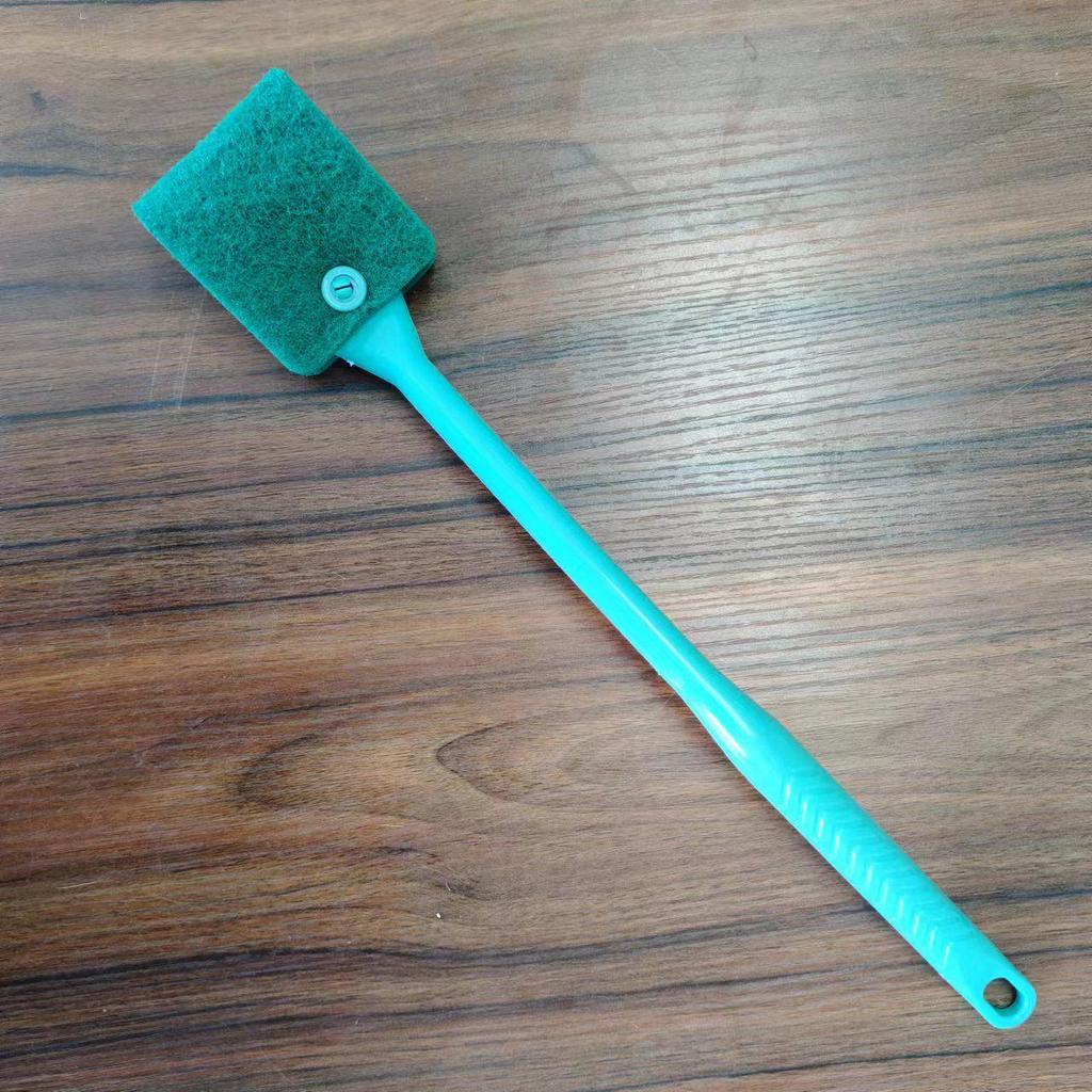Aquarium Algae Removal Brush - Long Handle Handheld Cleaning Tool for Fish Tank Glass Wall