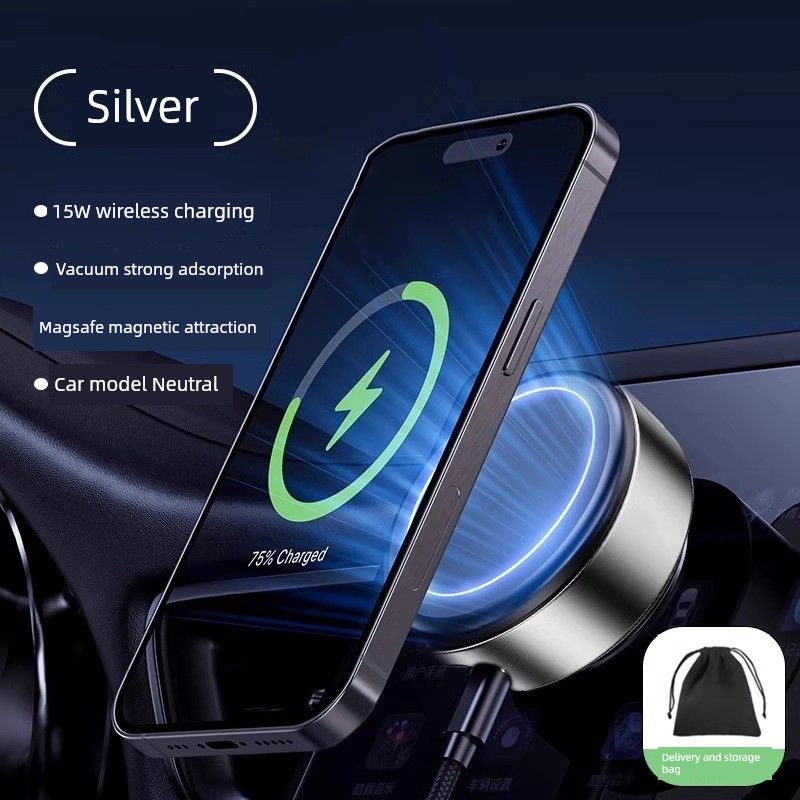 Car Phone Holder 2024 New Arrival Vacuum Adsorption Car Navigation Electric Suction Cup Magnetic Suction Multifunctional Mobile Phone Stand