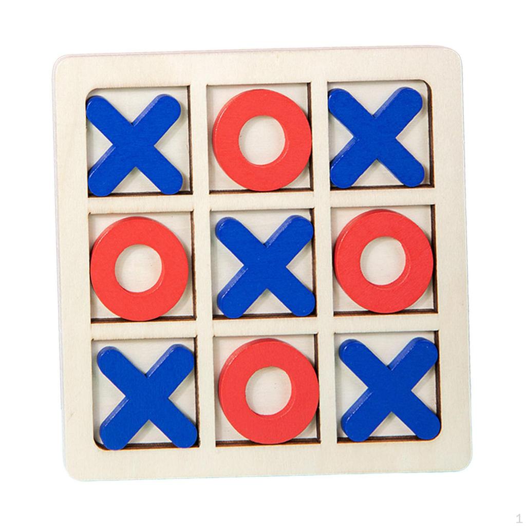 14,7*14,7 cm Trä Luffarschack Spel Pedagogiska Leksaker XO Bordleksak