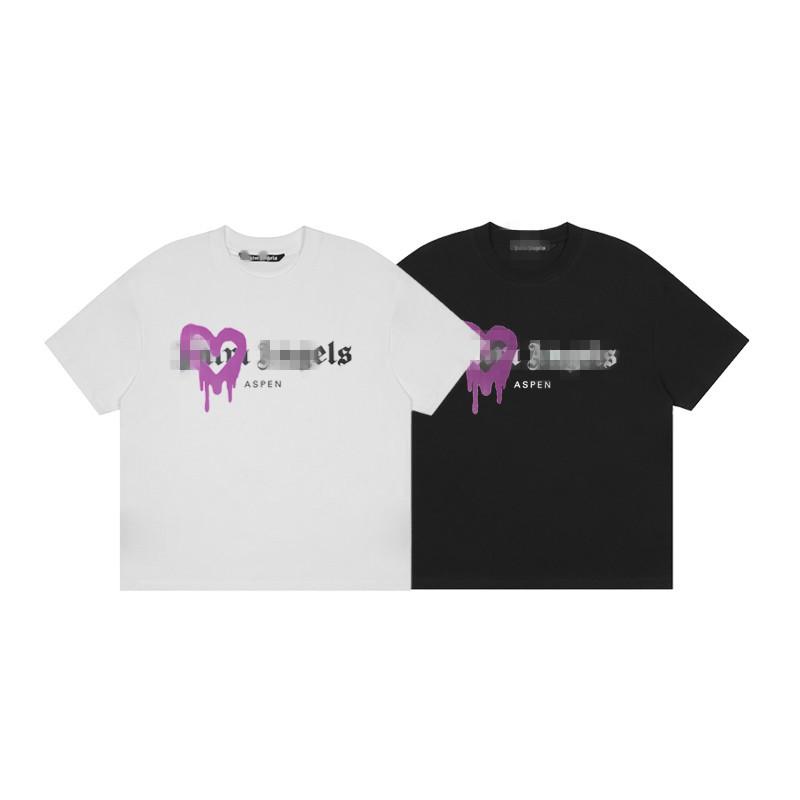 Wholesale Tide Brand Palm Angel 21SS Love Spray Paint Printing Short Sleeve T-Shirt Men's and Women's Loose Half Sleeve Shirt Tide T-Shirt