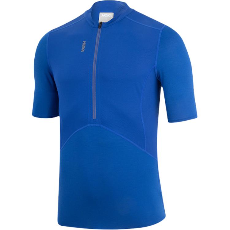 Hoka One One Trail Race Zip Short Sleeve Running Series Breathable Slim Fit Half Zip T-Shirt Men tops 1170232-ULT