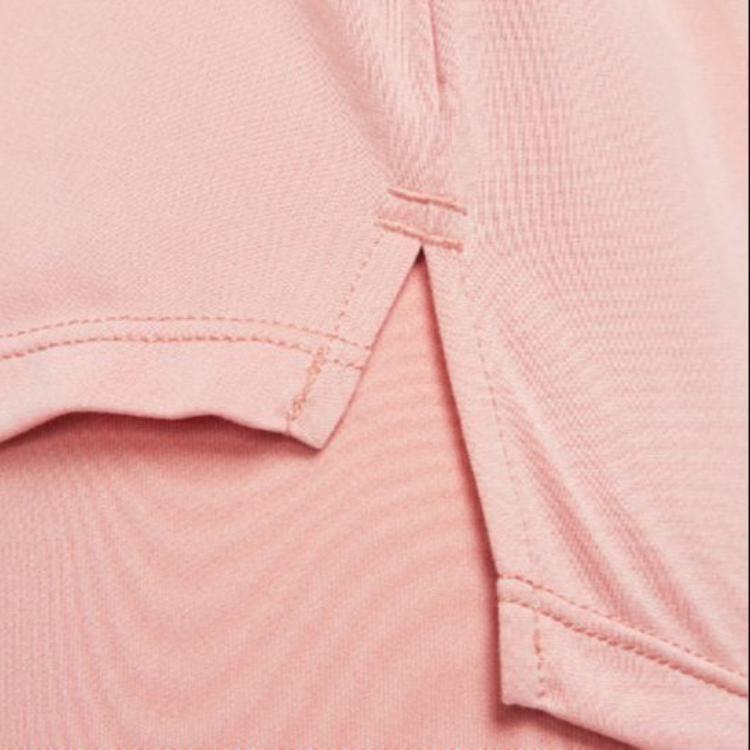 Nike Dri Fit T Shirts Women's Light Pink Crew Neck Moderate Straight Fit DD0639-618