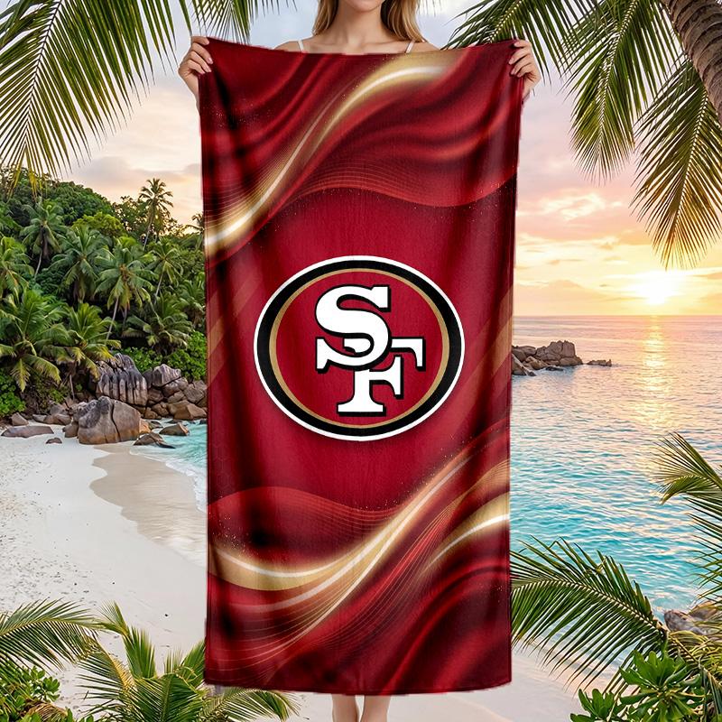 Asciugamano da Spiaggia alla Moda San Francisco 49ers Asciugamano Portatile Morbido ad Asciugatura Rapida per Nuoto Campeggio Vacanze
