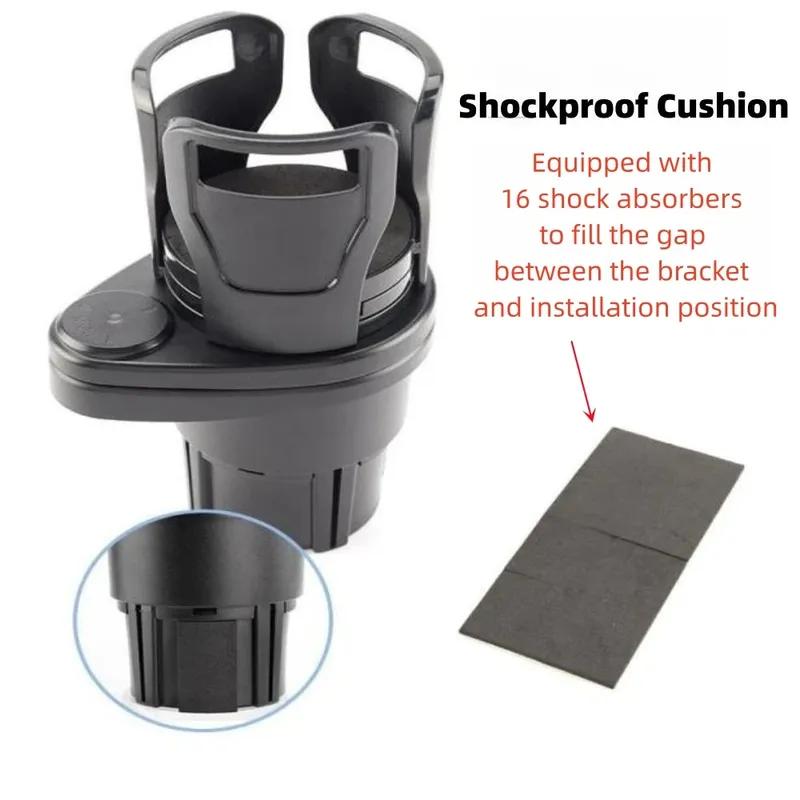 Adjustable 2-in-1 Car Cup Holder Multi-Function ABS Expandable Adapter Base Tray Beverage Bottle Organizer for Vehicle Interior