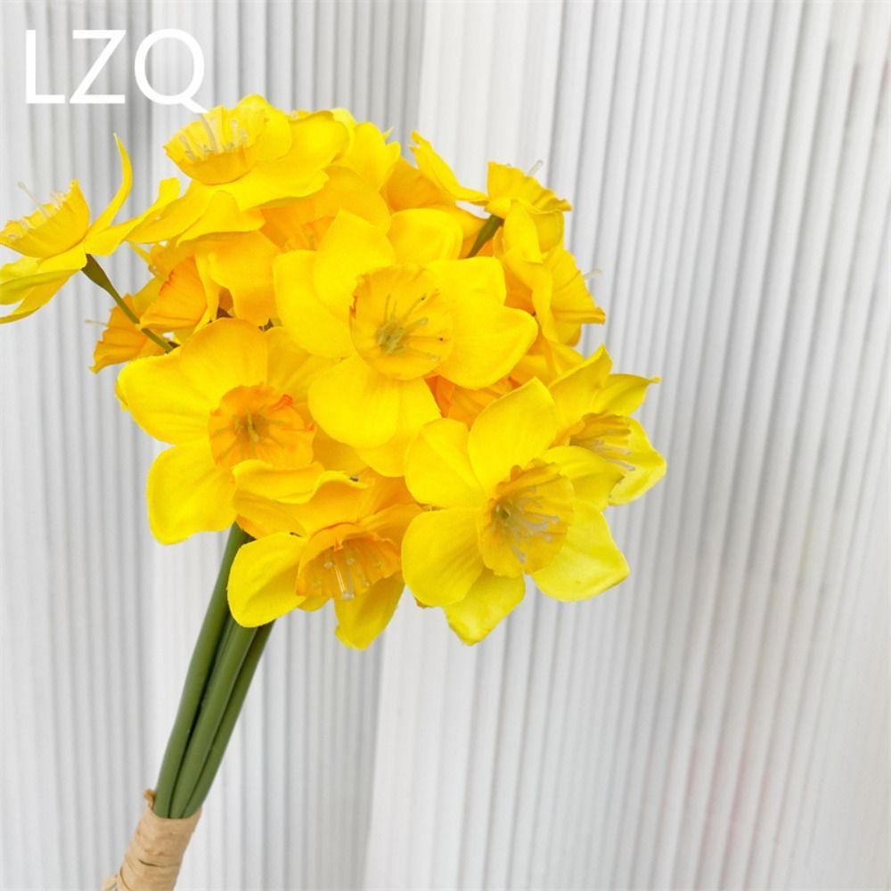 6PCS/Bundle Home Artificial Narcissus Flower New Decor Fake Flower Artificial Daffodils Bouquet