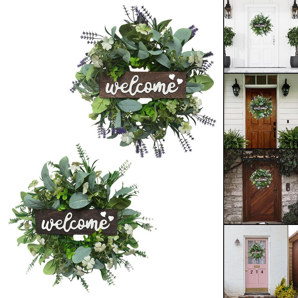 12'' Welcome Sign Wreath Fall Outdoor Indoor Decorations Wedding Party Farmhouse Dinner Artificial