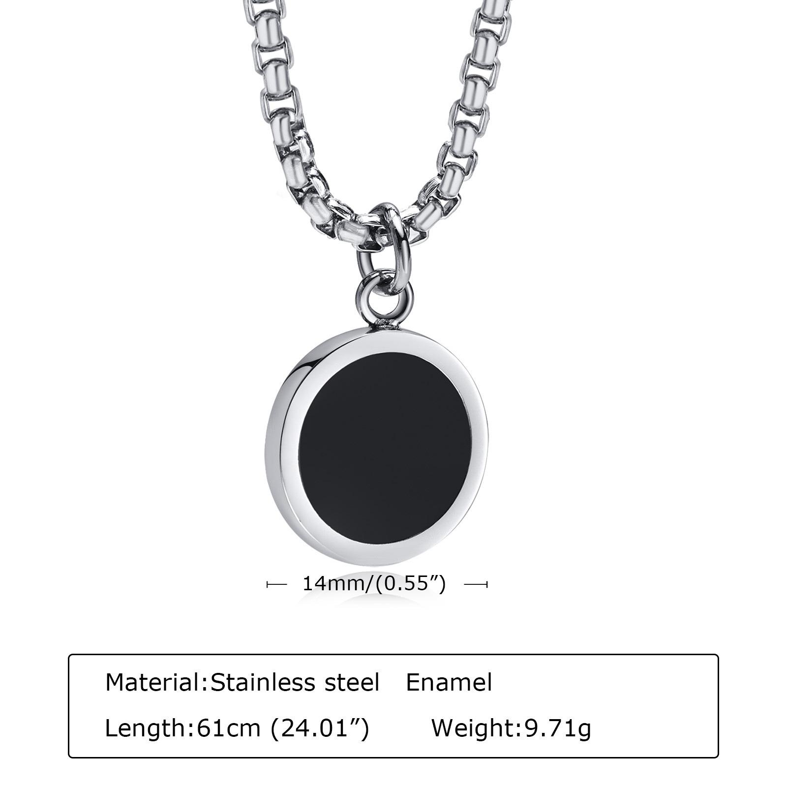 

Vnox Stainless Steel Shell Round Pendant Box Chain Necklace for Men, 60cm Hip Hop Trendy Jewelry Gifts for Birthday Party Father