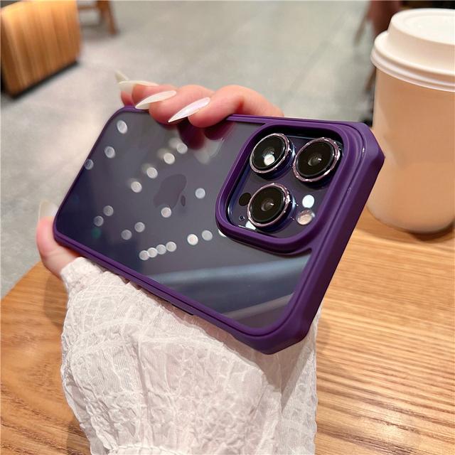 

Противоударный прозрачный чехол фиолетового цвета для Iphone 14 12 11 13 Pro Max Xs Xr X 14 Pro Max, силиконовый бампер, акриловая задняя крышка For iPhone 13