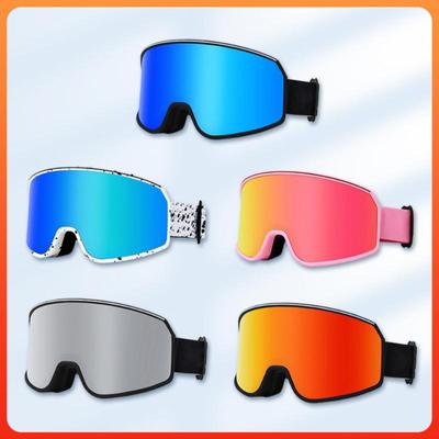 Winter Ski Goggles for Adults TPU Double-layer Breathable and Soft Ski Mask Filtering Strong Light Color Mirror Riding Mask