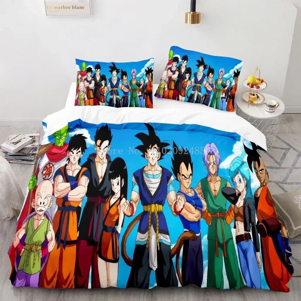 3D Print Dragon Ball Super Saiyan Son Goku Duvet Cover Bedding Set Double Twin Full Queen King Kids Bedclothes Quilt Cover