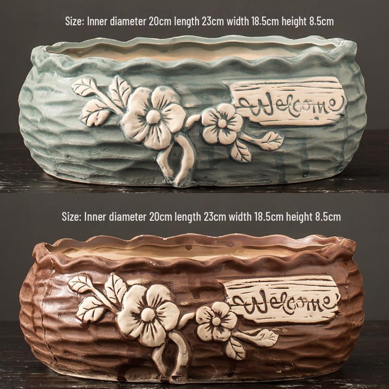 Cartoon Grobkeramik Großer Keramik Sukkulentenübertopf im Bilderbuchstil