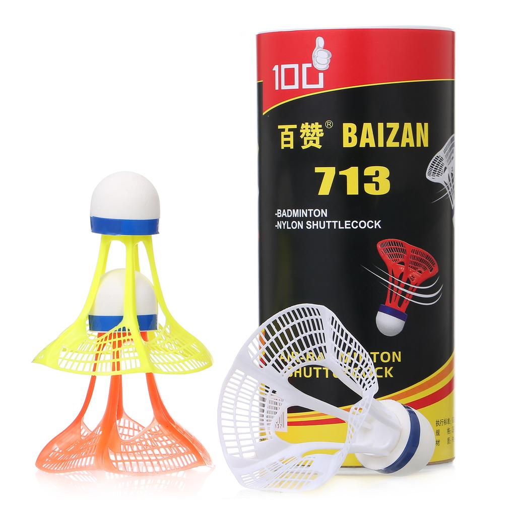 3pcs petecas de nylon petecas de badminton de plástico durável para esportes ao ar livre interno badminton