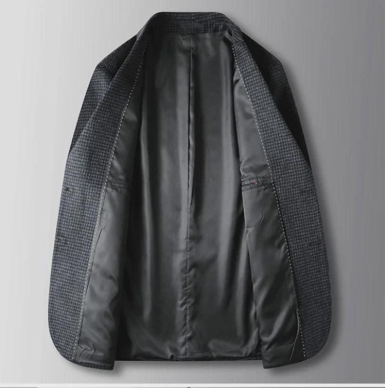 Męska wełniana marynarka w pepitkę - Kolekcja Jesień/Zima 2024 dla mężczyzn w średnim wieku i młodych dorosłych