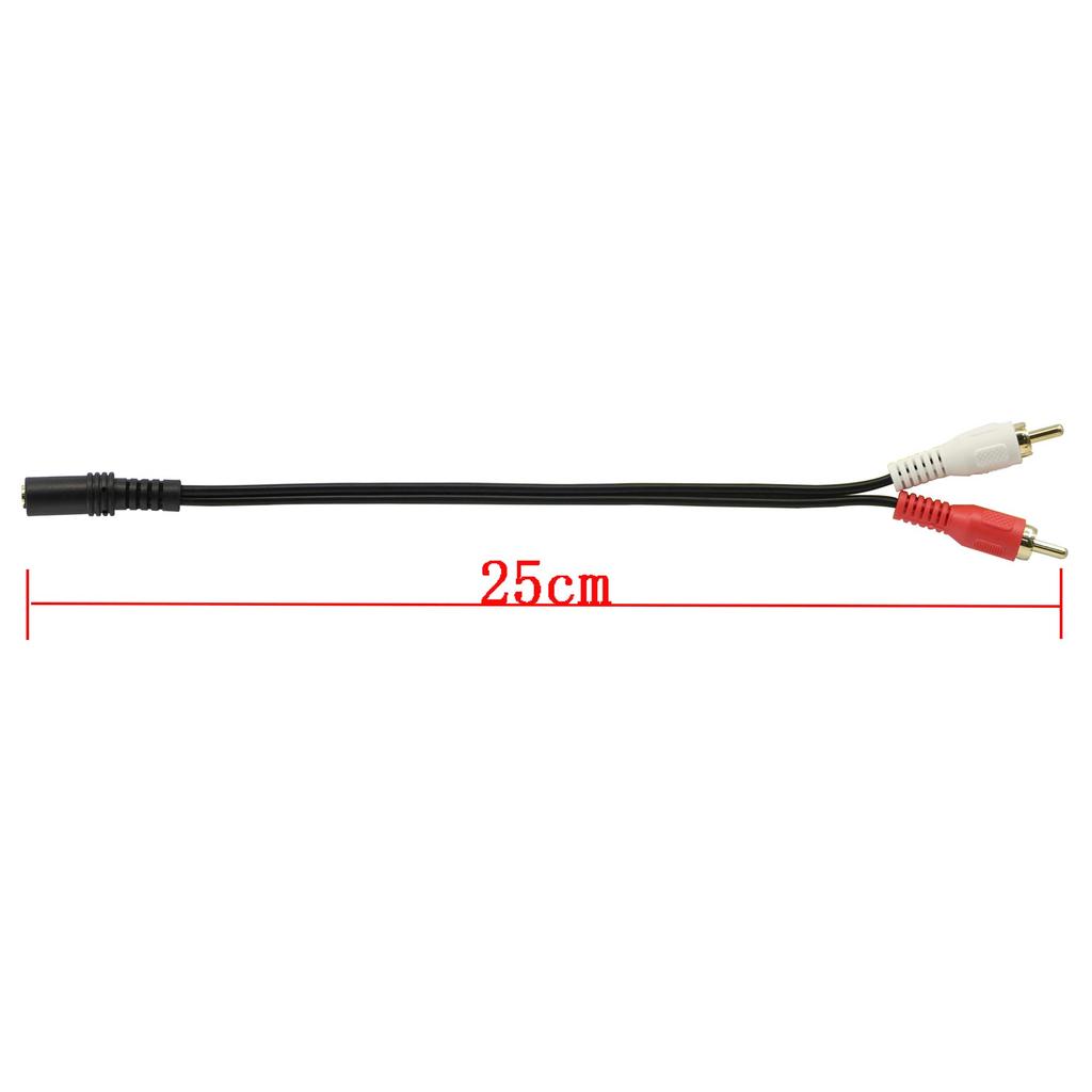 CERRXIAN RCA Audio RCA Pin Plug Male Splitter AUX Adapter RCA Gold RCA Conversion 2 RCA Male To for Car 25cm 3.5mm Cable, Cable, Cable, Red/White