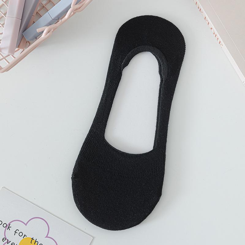Female Summer Thin Does Not Fall with Solid Color Shallow Mouth Invisible Boat Socks