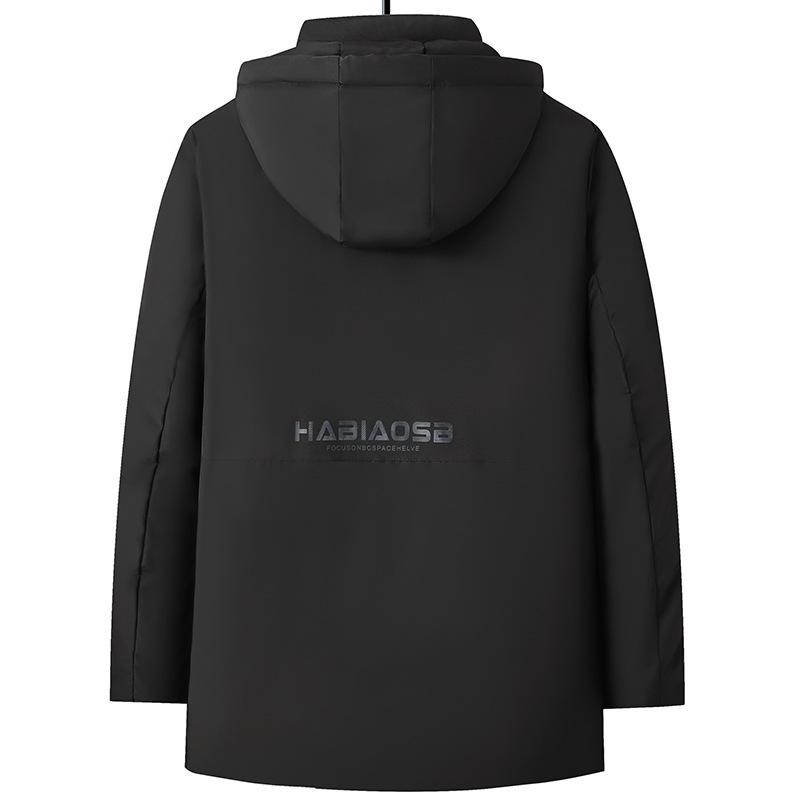 Vinter Herre Pluss Fløyel Tykk Vattert Jakke Varm Jakke Business Casual Dunvattert Jakke Mellomlang