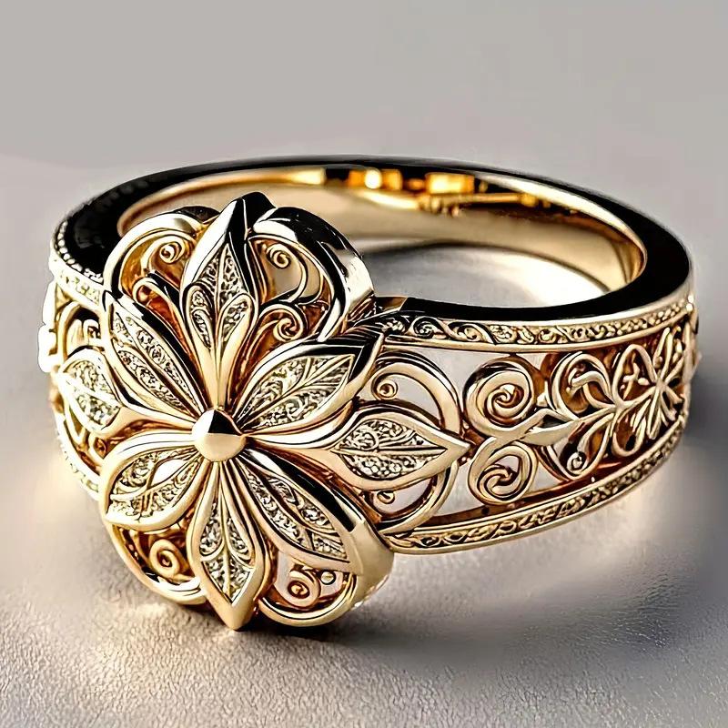 The New Hollow Flower Promise Ring Is Elegant and Exquisite for Daily Wear and Party Accessories.