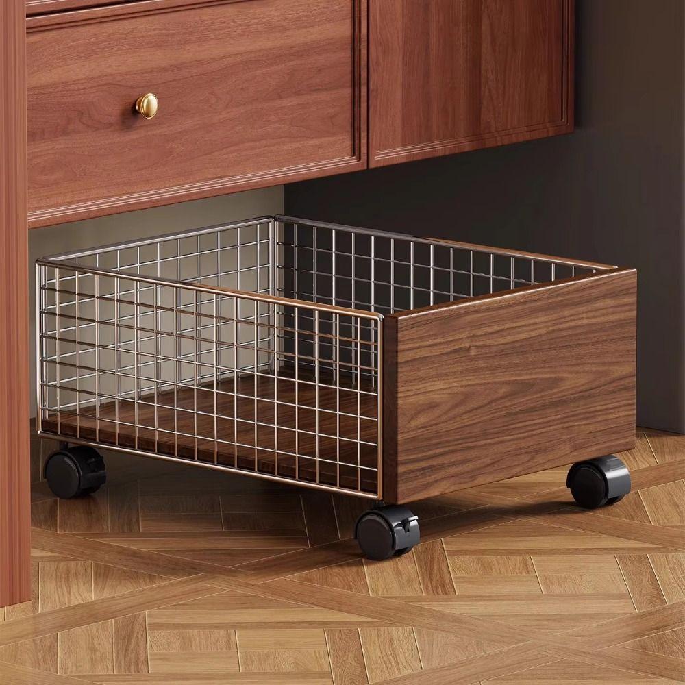 Large Capacity Rolling Storage Basket with Wheels Movable Laundry Hamper Laundry Basket  Bedroom