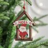 Hangging Christmas Wooden Pendant Log Cabin Christmas Tree Decorations  Home Decoration