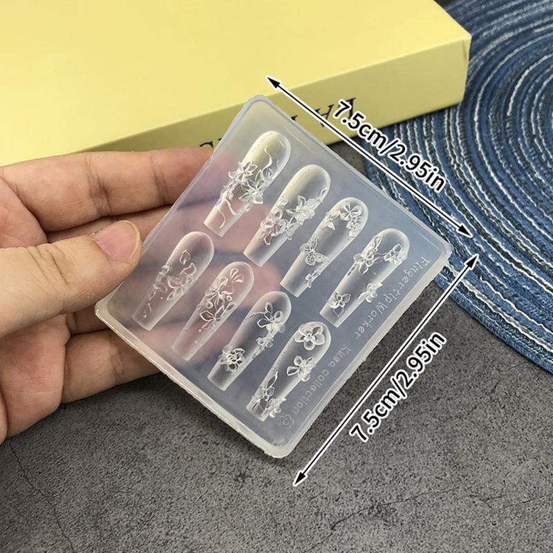 Silicone Nail Mold Flower French Style Nail Decorations Nails Diy Design Stereoscopic Stamping Plate Nail Tools Art Supplies