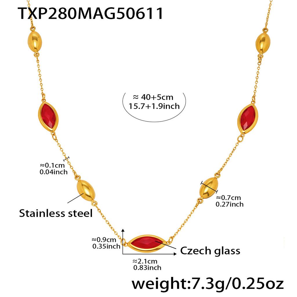 6 barev fazetované české skleněné náhrdelníky náramky visací náušnice na řetízku z nerezové oceli náramek náušnice pro ženy