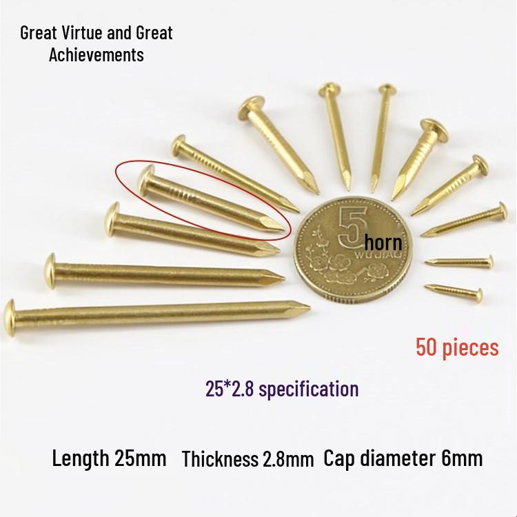 Round Head Brass Nails for DIY Projects and Picture Hanging
