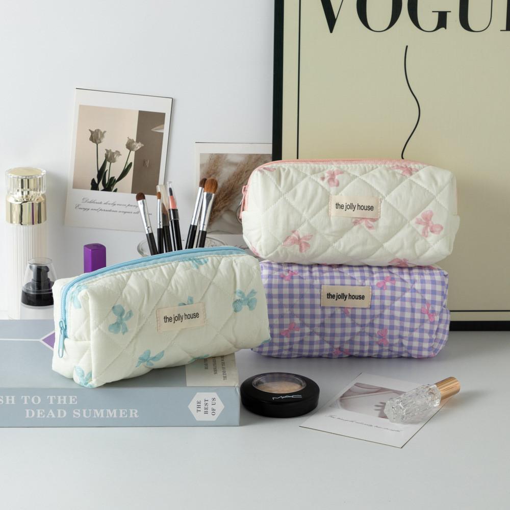 Estojo de Lápis Estilo Ins Borboleta Laço Estudante Com Grande Capacidade Para Material Escolar