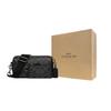 Coach Axel 21 Einfarbig Klassischer Buchstabenaufdruck Hardware-Schnalle Leinwand und Leder Schulter-Crossbody-Tasche Kleine Herren-Taschen Schwarz CJ674-QBO4G
