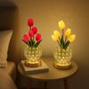USB Charge Tulip Crystal Flower Lamps 3 Color Night Lamp Unique Flower Light  Bedroom