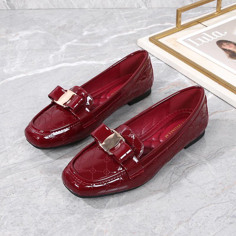 Fashion Flat Shoes for Women Spring and Autumn 2025 Square Toe Loafers Women's New Butterfly Bow Plus Size Shoe Ladies Zapatos De Mujer