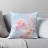 Pink Watercolor Flowers Square Pillowcase Polyester Linen Velvet Creative Decorative Throw Pillow Case Home Cushion Case 45X45