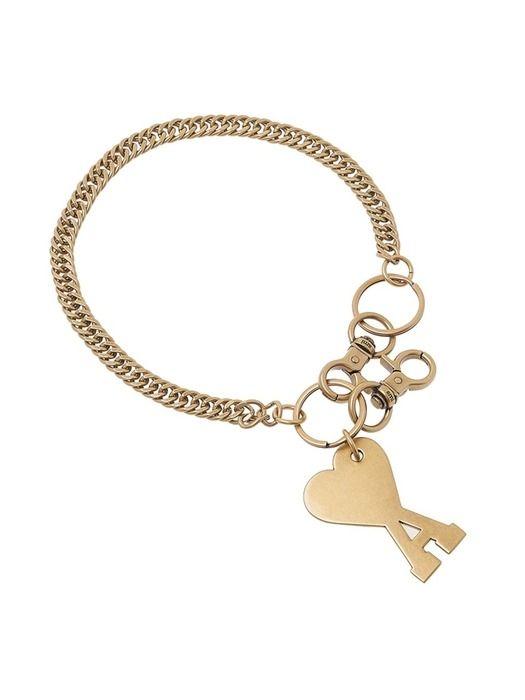 AMI Men's Heart Logo Chain Keychain UKR903 369 907