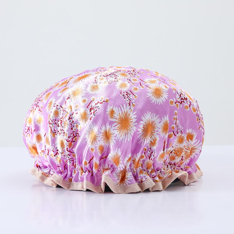 Double-Layer Waterproof Adult Bath & Hair Cap - Makeup, Kitchen, Anti-Oil, Thickened; Customizable Logo