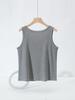 Plus Size Threaded Cotton Round Neck Vest - Spring/Summer Elastic Camisole for Women