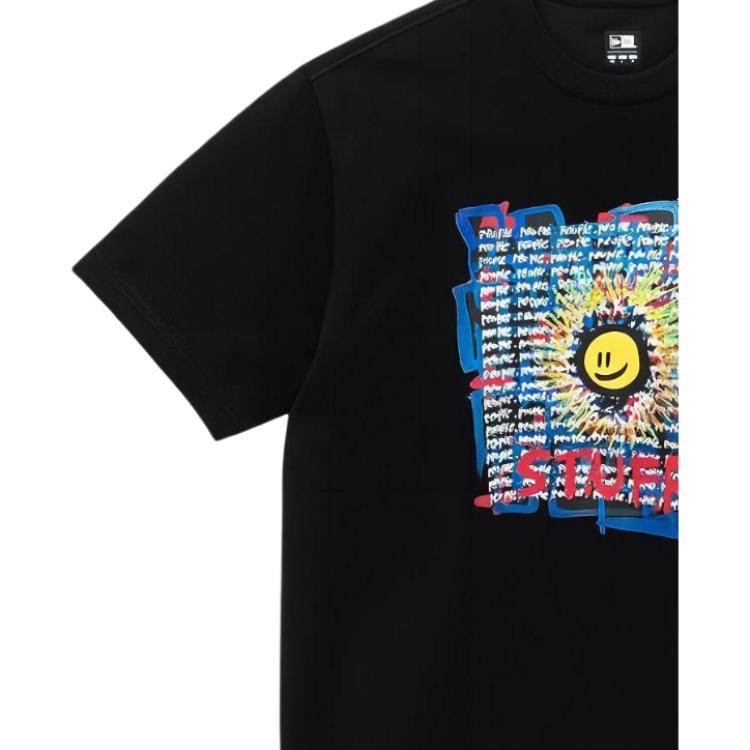 New Era SS24 Grafikdruck Rundhals Kurzarm T-Shirt Unisex Oberteile Schwarz 14329684