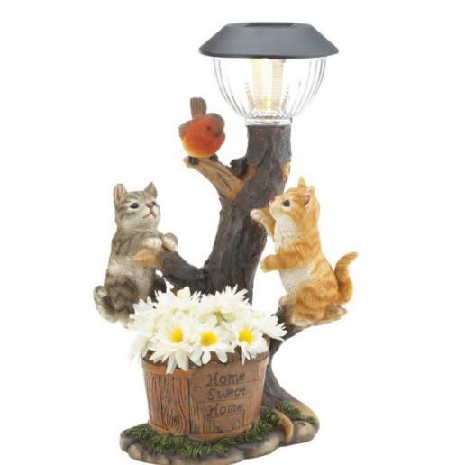 1PC Solar Garden Welcome Light Solar Rabbit Squirrel Puppy Courtyard Garden Elf Decoration