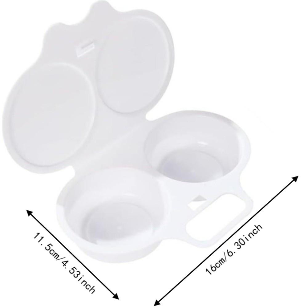 Food-grade Egg Steamer Dual Cavity Egg Cooker Kitchen Tools Microwave Egg Poacher Kitchen