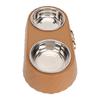 Double Pet Bowls Prevent Slip Stainless Steel Pet Food Water Bowls with Bowknot Decor Holder for Dog Cat