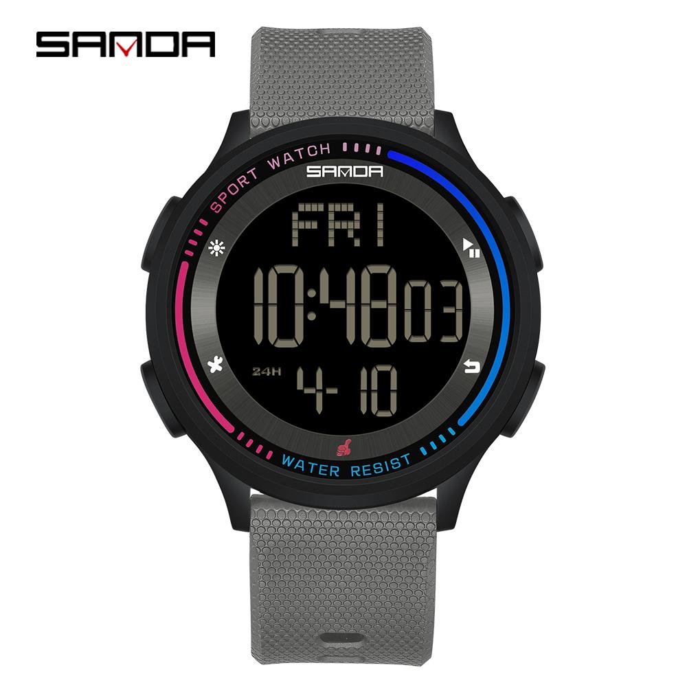 SANDA Top Brand New 6158 Student Electronic Form Movement Luminous Alarm Clock Fashion Trend Student Electronic Watch