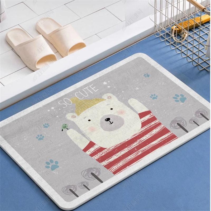 Cartoon Cute Entrance Doormat Anti Slip Entrance Creative Kitchen and Bedroom Small Carpet
