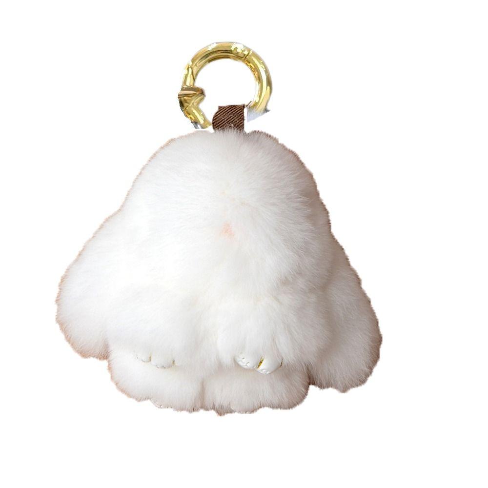 

Backpack Decor Rabbit Plush Keychain School Bag Accessories Plush Dolls Pendant Students білий