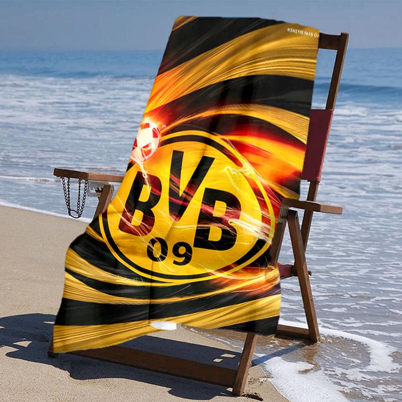 Proof Beach Towel with Borussia Dortmund Pattern - Soft,absorbent,quick-drying,machine Washable - Perfect for Swimming,camping,bathing
