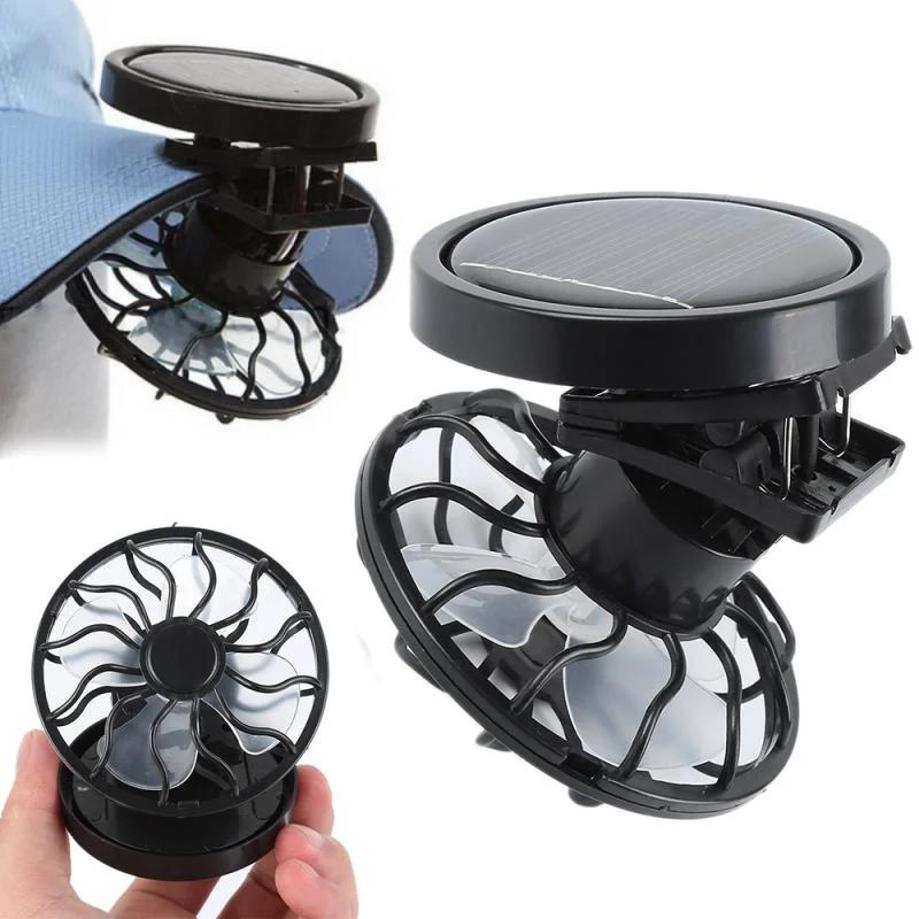 1 Pcs Clip Type Outdoor Solar Fan Portable Mini Fan Outdoor Hiking Accessories Camping Equipment