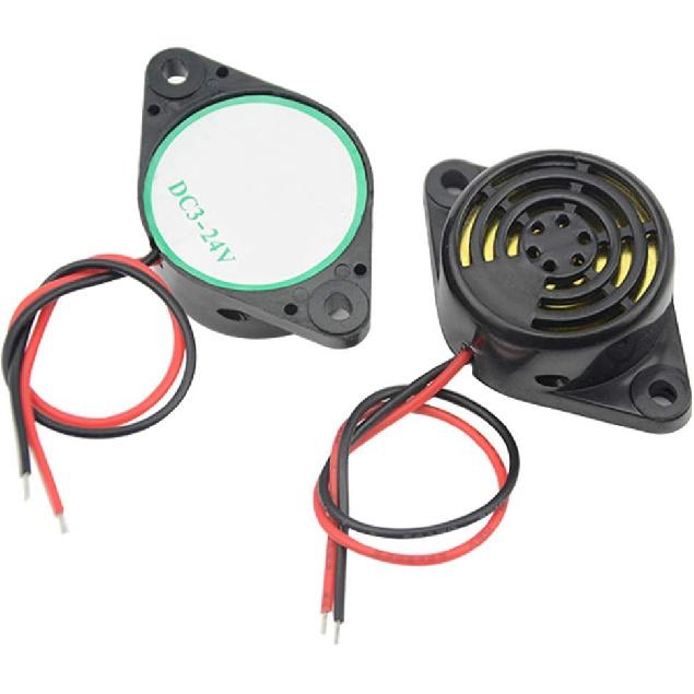 WMYCONGCONG 5 PCS DC 3-24V Electronic Buzzer Alarm Sounder Continuous Beep and 5 PCS 9V Battery Clip Connector Kit