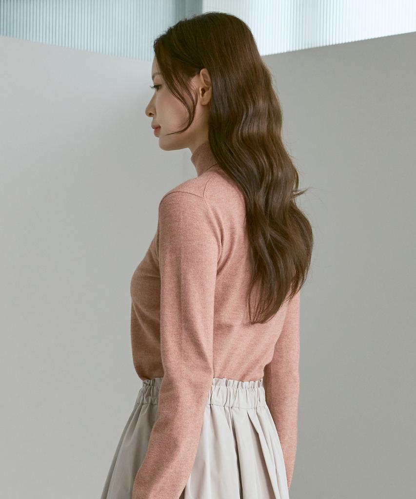 210EDIT Women'S Cashmere Blended Turtleneck Knit [Melan Coral]_Zz4Sw012