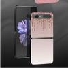 For Samsung Galaxy Zflip Z Flip3 5g Flip Zflip3 Phone Case Black Cases Hard Pc Rose Pink Pattern Bling