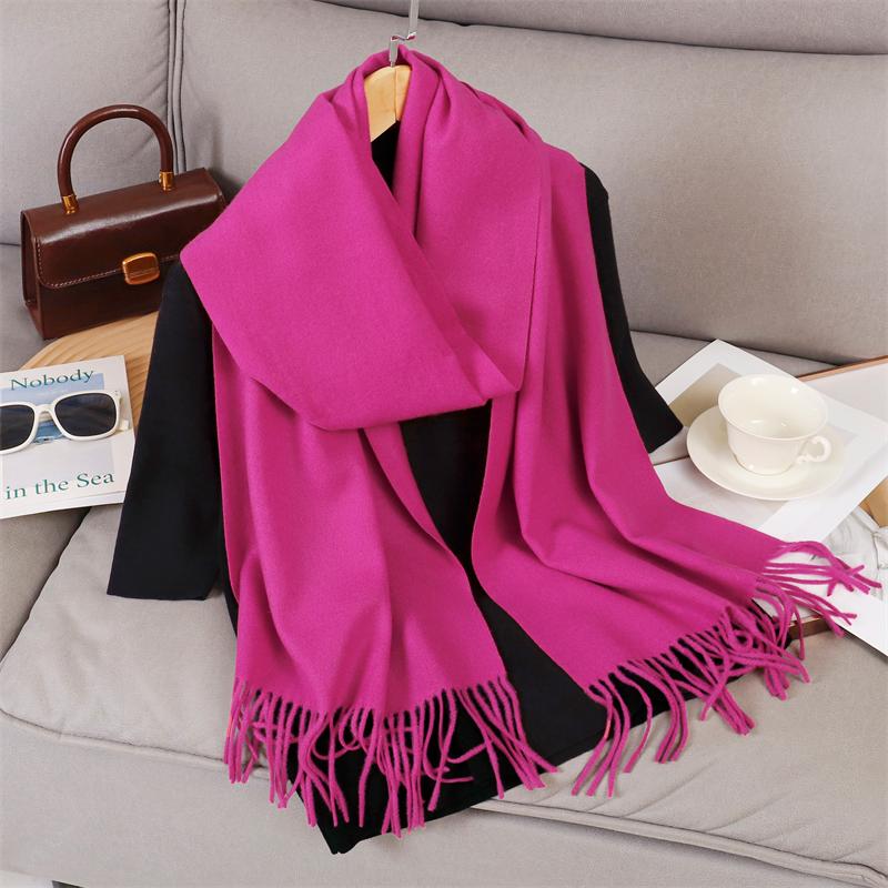 69 Colors Winter Scarf for Women Warm Cashmere Scarves Hijab Solid Lady Long Shawl Wrap Female Pashmina Bandana Poncho Stoles