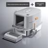 Fully Enclosed Cat Litter Box Stainless Steel Cat Toilet Odor Proof and Splash Proof Pet Bedpans Easy Lift Lid Cats Sandbox