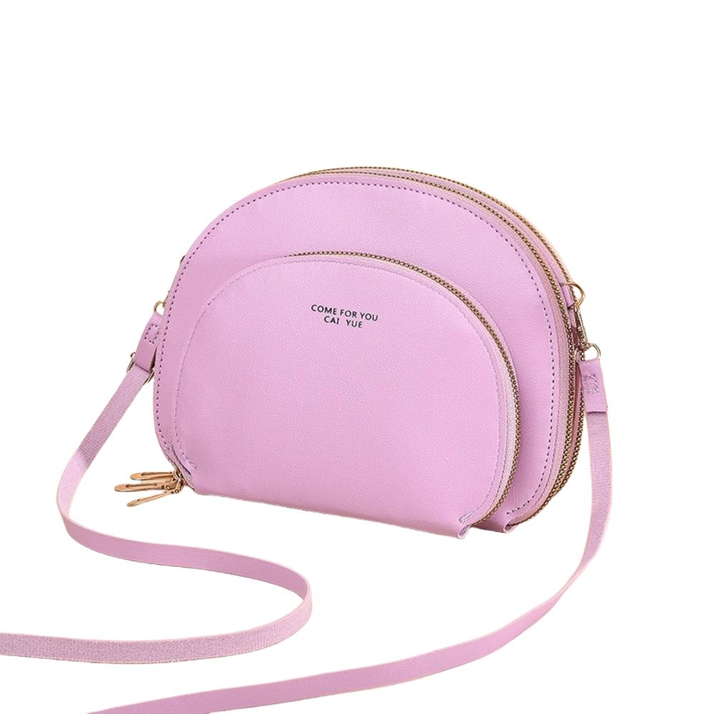 

Мягкая наплечная сумка с несколькими карманами на молнии, ретро сумка для телефона, сумка кроссбоди из ПУ кожи, для путешествий фиолетовый